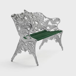 Byarums bruk Classic bank Groen, onbewerkt aluminium frame