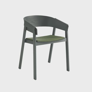 Muuto Cover stoel met armleuningen beklede zitting Remix 933-Green