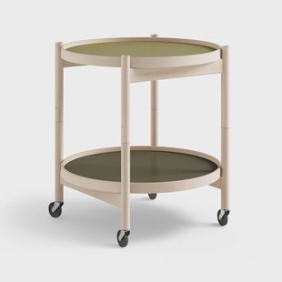 Brdr. Krüger Bølling Tray Table model 50 roltafel leaf, onbehandeld beukenhouten onderstel