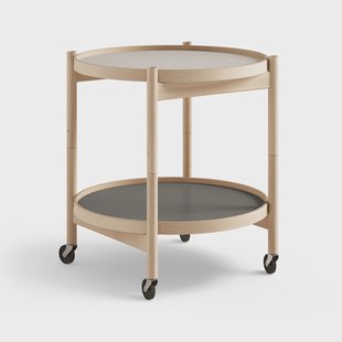 Brdr. Krüger Bølling Tray Table model 50 roltafel stone, geolied beukenhouten onderstel