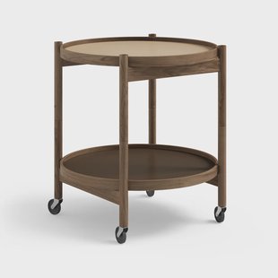 Brdr. Krüger Bølling Tray Table model 50 roltafel earth, rookgeolied eikenhouten onderstel