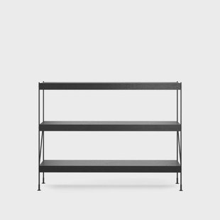 Audo Copenhagen Zet kastensysteem oak black stained, 1x3, black steel base