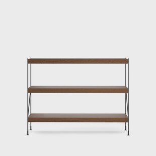 Audo Copenhagen Zet kastensysteem oak dark stained, 1x3, black steel base