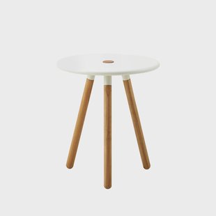Cane-line Area tafel/kruk Ø40 cm White, poten in teak Cane-line Area tafel/kruk Ø40 cm White, poten in teak