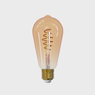 Airam Airam Slimme Thuis Filament LED-Edison lichtbron amber, st64, spiraal e27, 6w