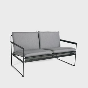 SMD Design Slow 2-zits bank Sunbrella grijs-zwart stalen frame
