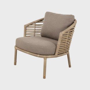 Cane-line Sense Loungestoel Cane-Line Natté taupe, natural, incl. taupe kussens