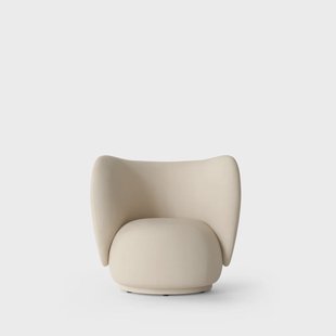 Ferm Living Rico lounge chair fauteuil offwhite, brushed