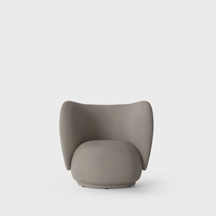 Ferm Living Rico lounge chair fauteuil warm grey, brushed