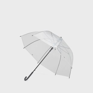 HAY Canopy paraplu clear, zwart aluminium handvat