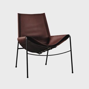 OX Denmarq November fauteuil leer mocca, zwart onderstel