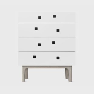 Zweed Peep B3 ladekast wit, witgepigmenteerd eikenhout