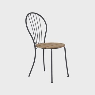 Grythyttan Stålmöbler Akleja stoel Teak-donkergrijs frame