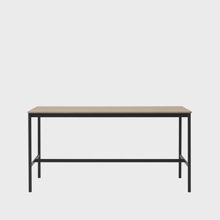 Muuto Base High bartafel oak, zwart onderstel, plywoodrand, b85 l190 h95