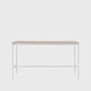 Muuto Base High bartafel oak, wit onderstel, plywoodrand, b85 l190 h105