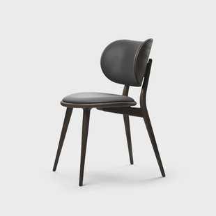 Mater The Dining Chair stoel leer zwart, zwartgebeitst beukenhout