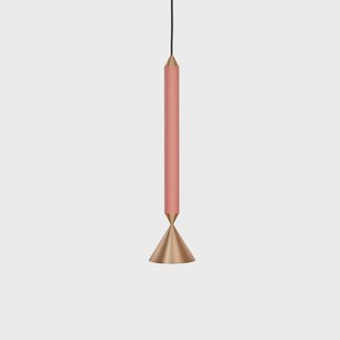 Pholc Apollo 39 hanglamp coral pink, messing