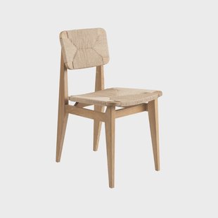 GUBI C-Chair stoel oak oiled, natuurkleurige gevlochten zitting&rugleuning