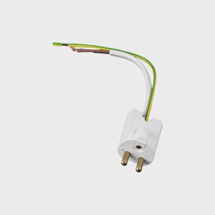 Airam Lampenstekker wit, met kabel 14 cm, geaard