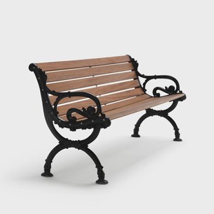 Byarums bruk Byarum bank Mahonie, zwart frame, 185 cm