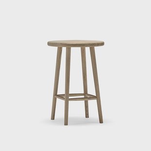 Stolab Miss Button barkruk eikenhout witgeolied, medium