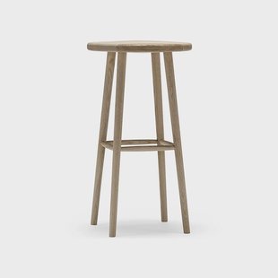 Stolab Miss Button barkruk eikenhout witgeolied, hoog