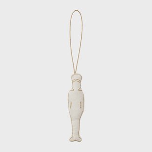 Humdakin Humdakin Tin Soldier kersthanger katoen Off white/gold