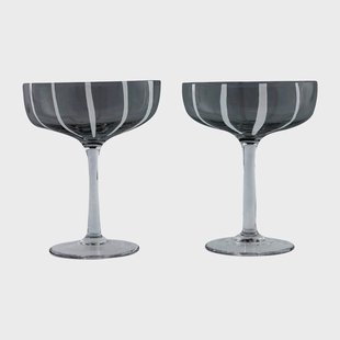 OYOY Mizu coupe champagneglas 2-pack Grey-white