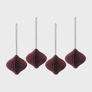 Scandi Living Onion kerstballen 4-pack Red