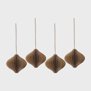 Scandi Living Onion kerstballen 4-pack Natural