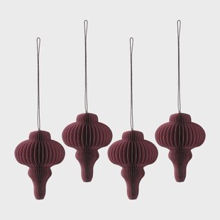 Scandi Living Spira kerstballen 4-pack Red