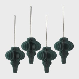 Scandi Living Spira kerstballen 4-pack Forest Green