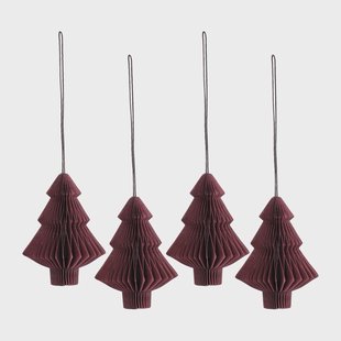 Scandi Living Tree kerstballen 4-pack Red