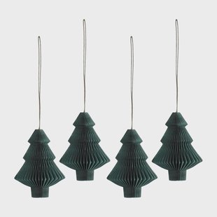 Scandi Living Tree kerstballen 4-pack Forest Green