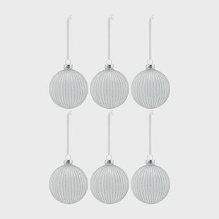 Scandi Living Holiday kerstballen 6-pack White