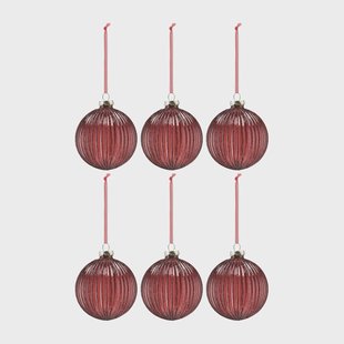 Scandi Living Holiday kerstballen 6-pack Red