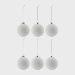 Scandi Living Snowing kerstballen 6-pack White