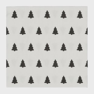Scandi Essentials Linen trees servet 33x33 cm 20-pack black-white