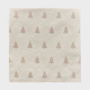 Scandi Essentials Linen trees servet 33x33 cm 20-pack zand