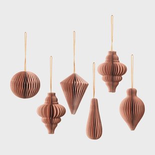Broste Copenhagen Christmas mix kersthanger 6-pack Dusty pink