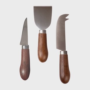 Sagaform Astrid kaasmessenset 3-pack Bruin-zilver