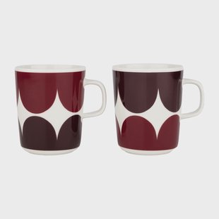 Marimekko Härkä mok 25 cl 2-pack white-dark wine-dark red