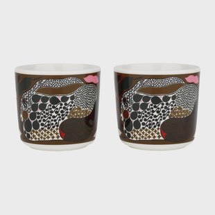 Marimekko Rusakko kop zonder oor 2 dl 2-pack wit-bruin-groen-rood
