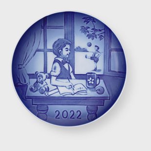 Royal Copenhagen Bing & Grøndah dag van de kinderen bord 2022 wit