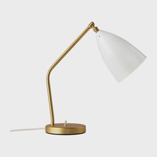 GUBI Gräshoppa tafellamp glanzend Alabaster white-brass