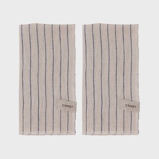ERNST Ernst servetten 2-pack gestreept 40x40 cm Blauw-beige