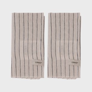 ERNST Ernst servetten 2-pack gestreept 40x40 cm Zwart-beige