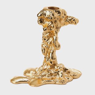 POLSPOTTEN Drip kandelaar S 14 cm Goud