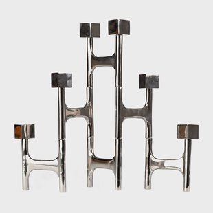 POLSPOTTEN Square Folding kandelaar 55x40 cm Zilver