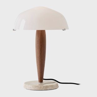 &Tradition Herman SHY3 tafellamp walnut & cream marble, textielsnoer